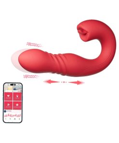 Honey Play Box Joi Thrust App Controlled Thrusting G-Spot Vibrator & Tongue Clit Licker Red