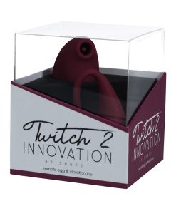 Twitch 2 Rechargeable Suction And Flapping Vibrator With Remote Control Vibrating Egg Burgundy