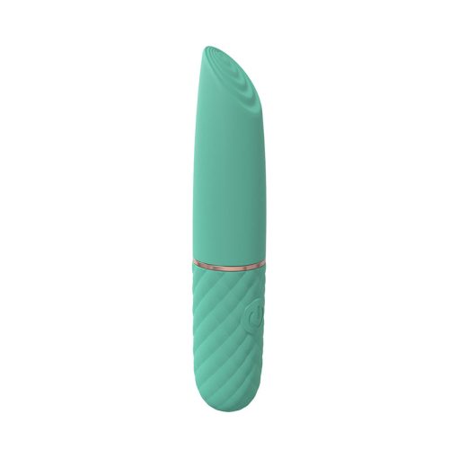 Loveline Beso 10 Speed Vibrating Mini-Lipstick Silicone Rechargeable Waterproof Green - Image 2