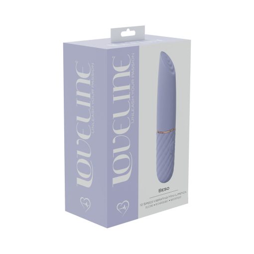 Loveline Beso 10 Speed Vibrating Mini-Lipstick Silicone Rechargeable Waterproof Lavender