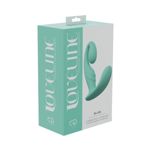 Loveline Bliss 10 Speed Dual Motor Vibe Sealed Silicone Rechargeable Submersible Green