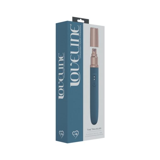 Loveline The Traveler 10 Speed Travel Vibe Silicone Rechargeable Waterproof Blue/Grey - Image 4