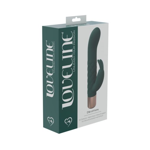 Loveline Devotion 10 Speed Mini-Rabbit Silicone Rechargeable Waterproof Forest Green