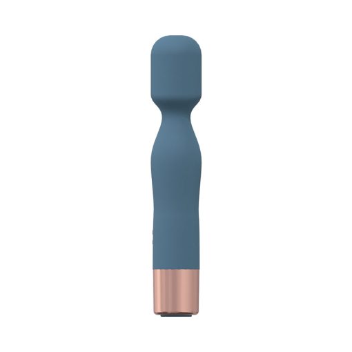Loveline Glamour 10 Speed Mini-Wand Silicone Rechargeable Waterproof Blue/Grey - Image 2