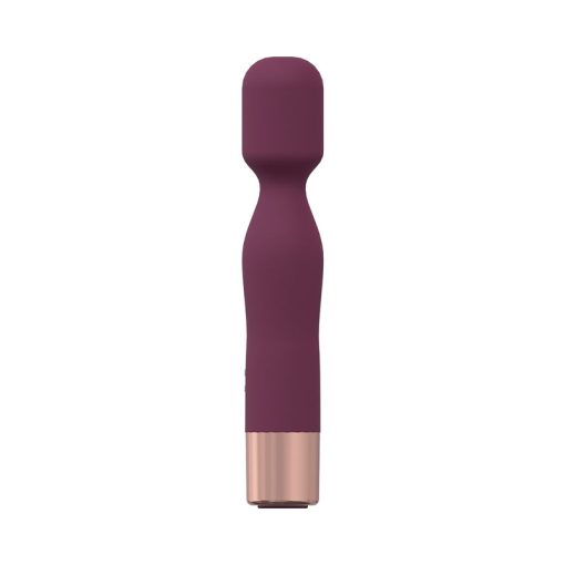 Loveline Glamour 10 Speed Mini-Wand Silicone Rechargeable Waterproof Burgundy - Image 2
