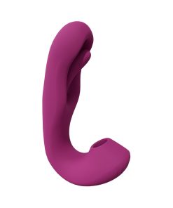 Vive Yuna Rechargeable Dual Motor Airwave Vibrator With G-Spot Flapping Stimulator Pink