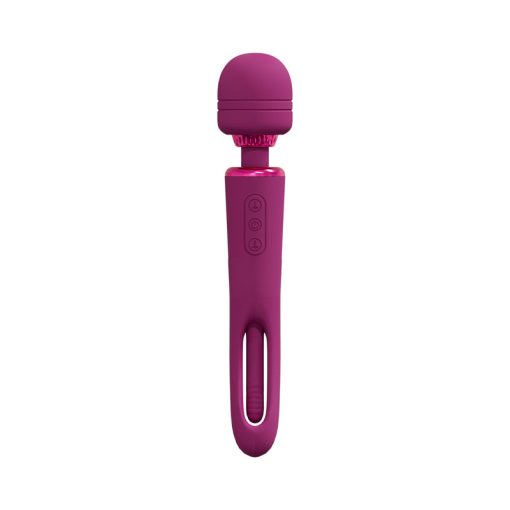 Vive Kiku Rechargeable Double Ended Wand With Innovative G-Spot Flapping Stimulator Pink - Image 2