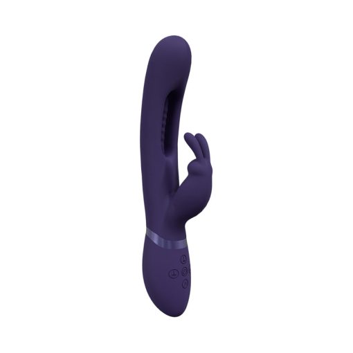 Vive Mika Rechargeable Triple Motor Vibrating Rabbit With G-Spot Flapping Stimulator Purple - Image 2