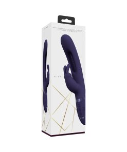 Vive Mika Rechargeable Triple Motor Vibrating Rabbit With G-Spot Flapping Stimulator Purple