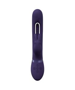 Vive Mika Rechargeable Triple Motor Vibrating Rabbit With G-Spot Flapping Stimulator Purple