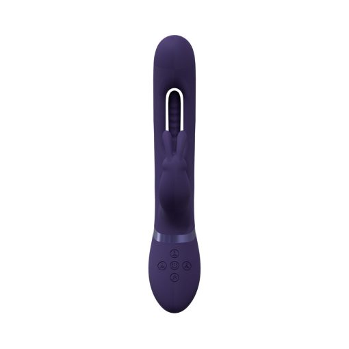 Vive Mika Rechargeable Triple Motor Vibrating Rabbit With G-Spot Flapping Stimulator Purple - Image 3