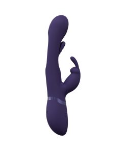 Vive Mika Rechargeable Triple Motor Vibrating Rabbit With G-Spot Flapping Stimulator Purple