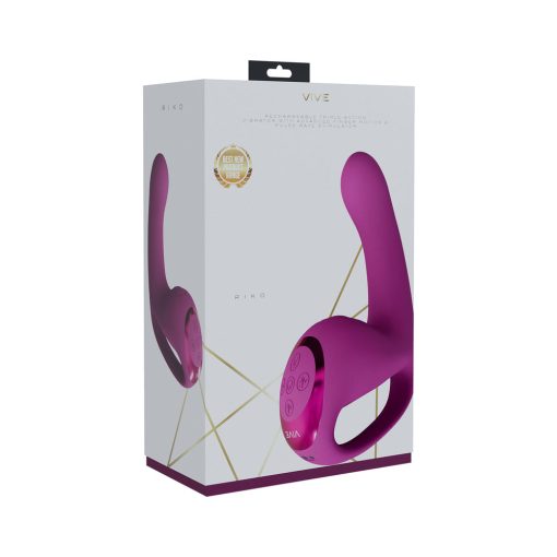 Vive Riko Rechargeable Triple Motor Thumper With Finger Motion And Pulse Wave Stimulator Pink