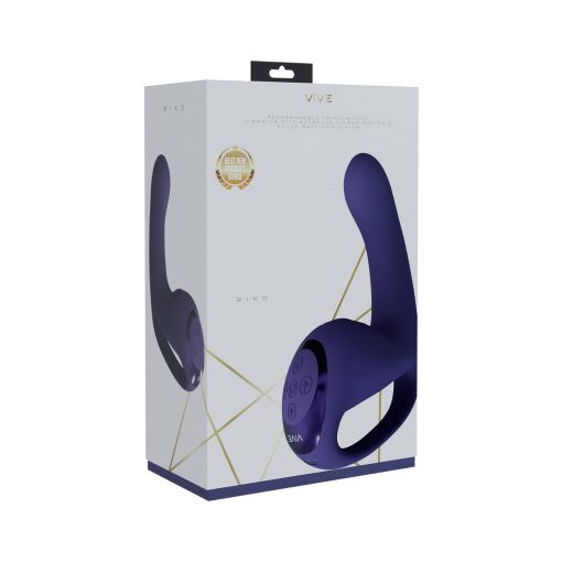 Vive Riko Rechargeable Triple Motor Thumper With Finger Motion And Pulse Wave Stimulator Purple