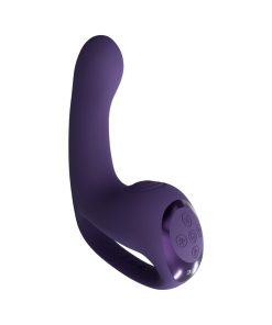 Vive Riko Rechargeable Triple Motor Thumper With Finger Motion And Pulse Wave Stimulator Purple