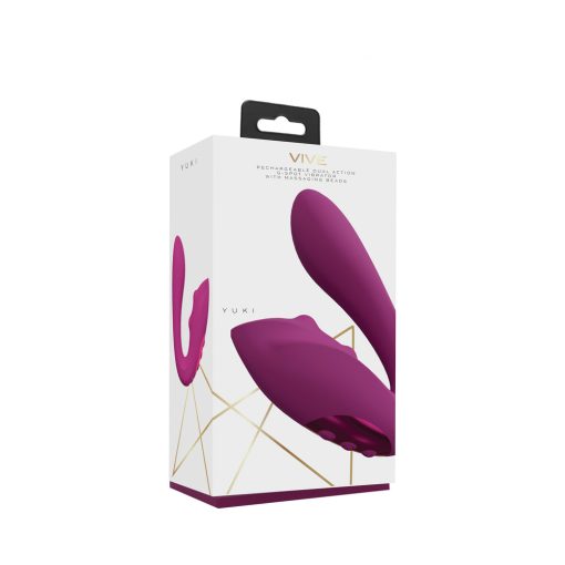 Vive Yuki Rechargeable Dual Motor G-Spot Vibrator With Massaging Beads Pink