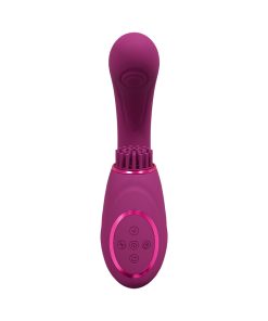 Vive Gen Rechargeable Triple Motor G-Spot Vibrator With Pulse Wave And Vibrating Bristles Pink