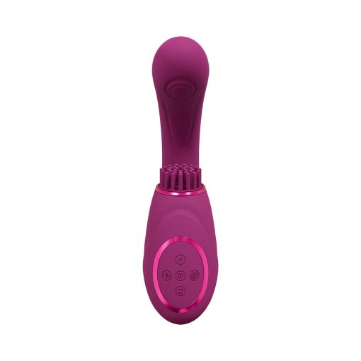 Vive Gen Rechargeable Triple Motor G-Spot Vibrator With Pulse Wave And Vibrating Bristles Pink - Image 3