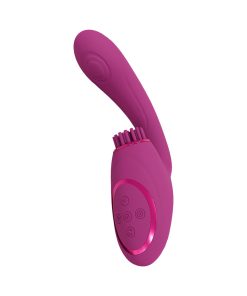 Vive Gen Rechargeable Triple Motor G-Spot Vibrator With Pulse Wave And Vibrating Bristles Pink