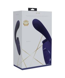 Vive Gen Rechargeable Triple Motor G-Spot Vibrator With Pulse Wave And Vibrating Bristles Purple