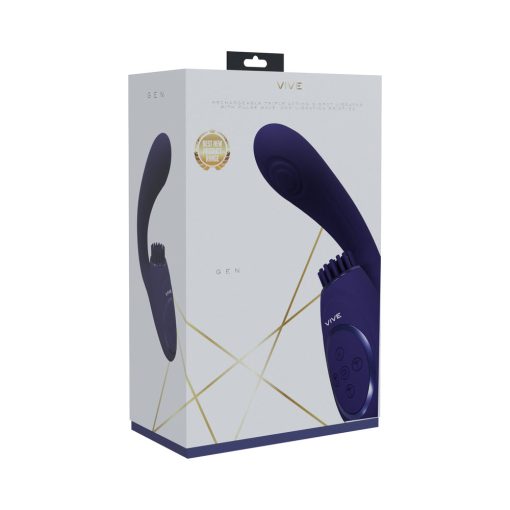 Vive Gen Rechargeable Triple Motor G-Spot Vibrator With Pulse Wave And Vibrating Bristles Purple