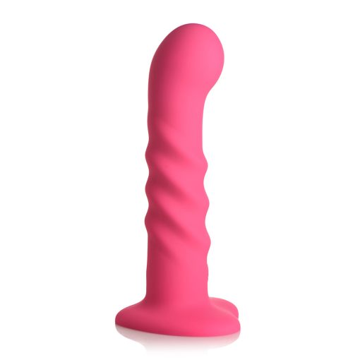 Simply Sweet 21X Vibrating Ribbed Silicone Dildo W/ Remote Pink - Image 2