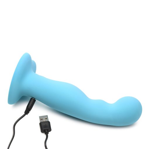 Simply Sweet 21X Vibrating Thick Silicone Dildo W/ Remote Blue - Image 5