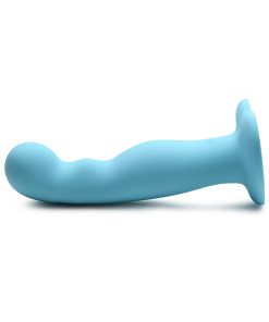 Simply Sweet 21X Vibrating Thick Silicone Dildo W/ Remote Blue