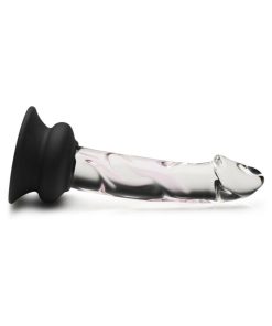 Pleasure Crystals 5.6 In. Glass Dildo With Silicone Base