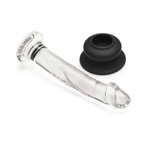 Pleasure Crystals 7 In. Glass Dildo With Silicone Base - Image 3