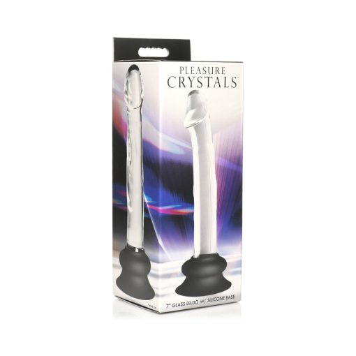 Pleasure Crystals 7 In. Glass Dildo With Silicone Base - Image 6
