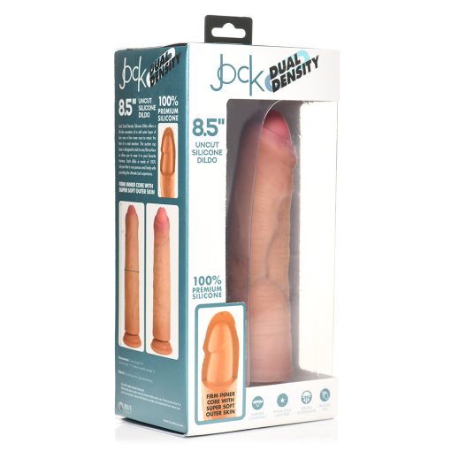 Jock Uncut 8.5 In. Dual Density Silicone Dildo Light - Image 11