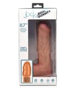 Jock Uncut 8.7 In. Dual Density Silicone Dildo With Balls Light