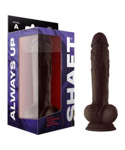 Shaft Model A: 10.5 In. Dual Density Silicone Dildo With Balls Mahogany