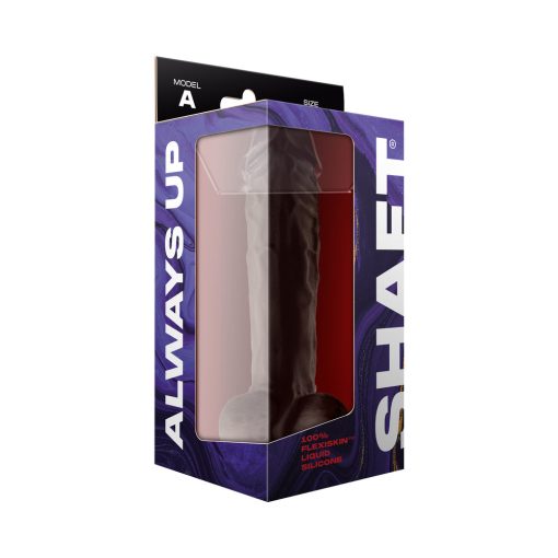 Shaft Model A: 10.5 In. Dual Density Silicone Dildo With Balls Mahogany - Image 7