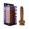Shaft Model A: 10.5 In. Dual Density Silicone Dildo With Balls Oak