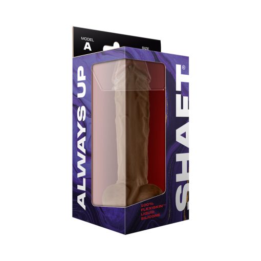Shaft Model A: 10.5 In. Dual Density Silicone Dildo With Balls Oak - Image 7