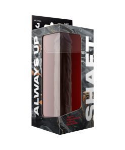 Shaft Model J: 9.5 In. Dual Density Silicone Dildo Mahogany