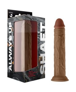 Shaft Model J: 9.5 In. Dual Density Silicone Dildo Oak