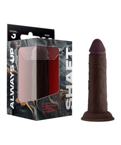 Shaft Model J: 5.5 In. Dual Density Silicone Dildo Mahogany