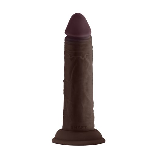 Shaft Model J: 5.5 In. Dual Density Silicone Dildo Mahogany - Image 2