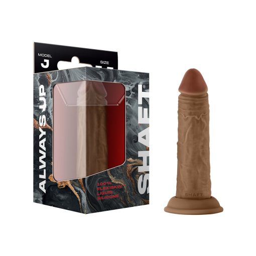 Shaft Model J: 5.5 In. Dual Density Silicone Dildo Oak