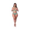 Magic Silk Soft Petals Cupless Bra And Split Crotch Panty Set Aqua Queen Size