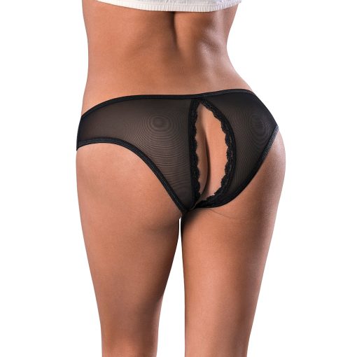 Magic Silk Soft Petals Crotchless Panty Black L/Xl - Image 2