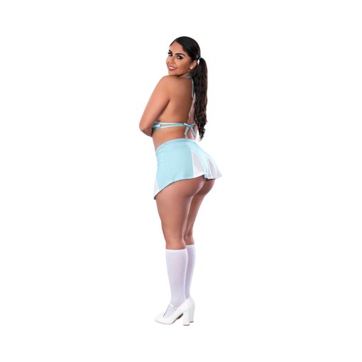 Magic Silk Dress Up Head Cheerleader Costume Blue Queen Size - Image 3