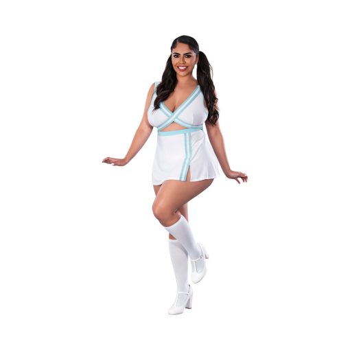 Magic Silk Dress Up School Spirit Costume White Queen Size - Image 2