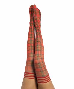 Kixies Grace Plaid Thigh-High Red Size B
