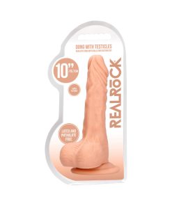 Realrock Skin 10 In. Dildo With Balls Beige