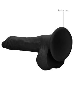 Realrock Skin 9 In. Dildo With Balls Black