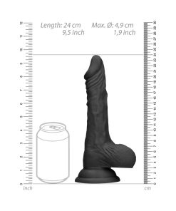 Realrock Skin 9 In. Dildo With Balls Black